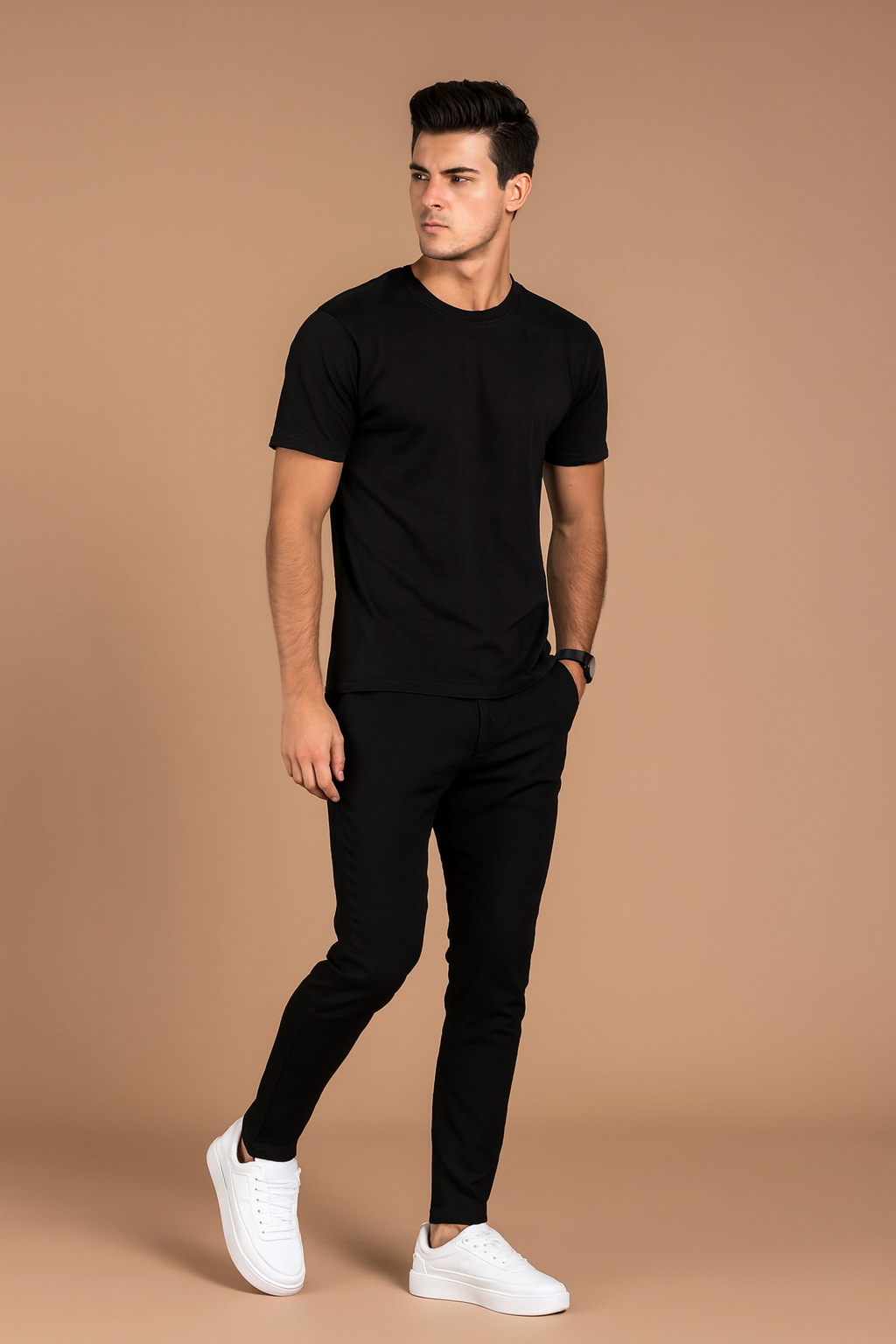 Men’s Everyday Trainers – Polyester Lace-Up Sneakers with Non-Slip Sole