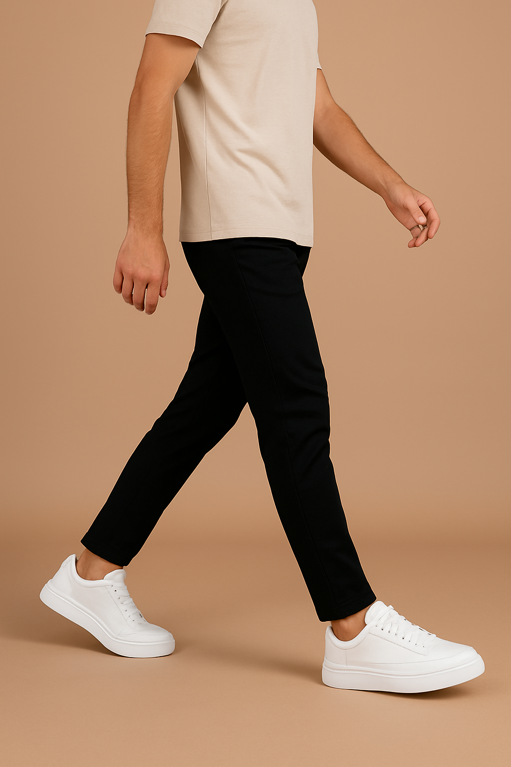 Men’s Everyday Trainers – Polyester Lace-Up Sneakers with Non-Slip Sole