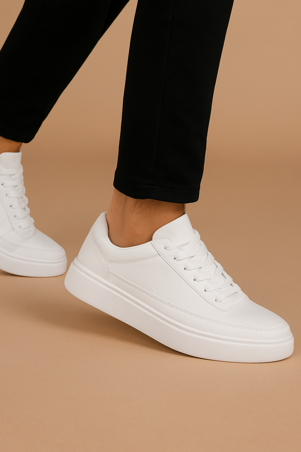 Men’s Everyday Trainers – Polyester Lace-Up Sneakers with Non-Slip Sole