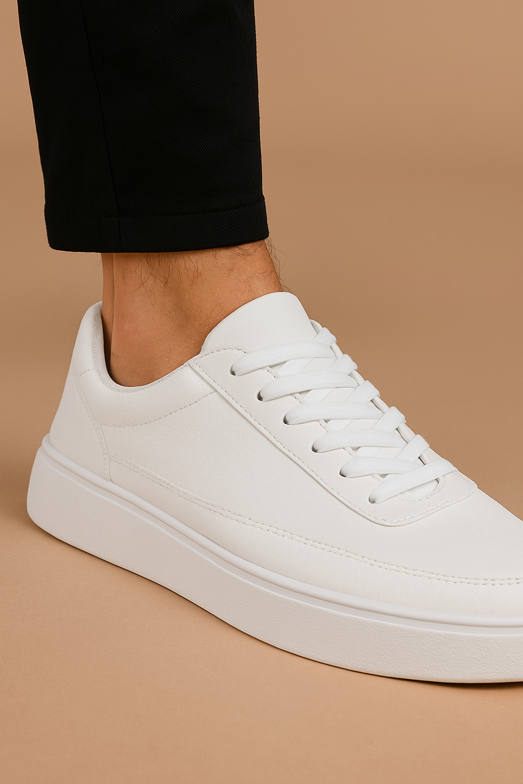 Men’s Everyday Trainers – Polyester Lace-Up Sneakers with Non-Slip Sole