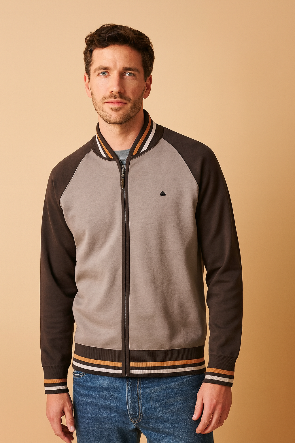 Men’s Merino Wool Zip Cardigan – Smart-Casual Knitwear