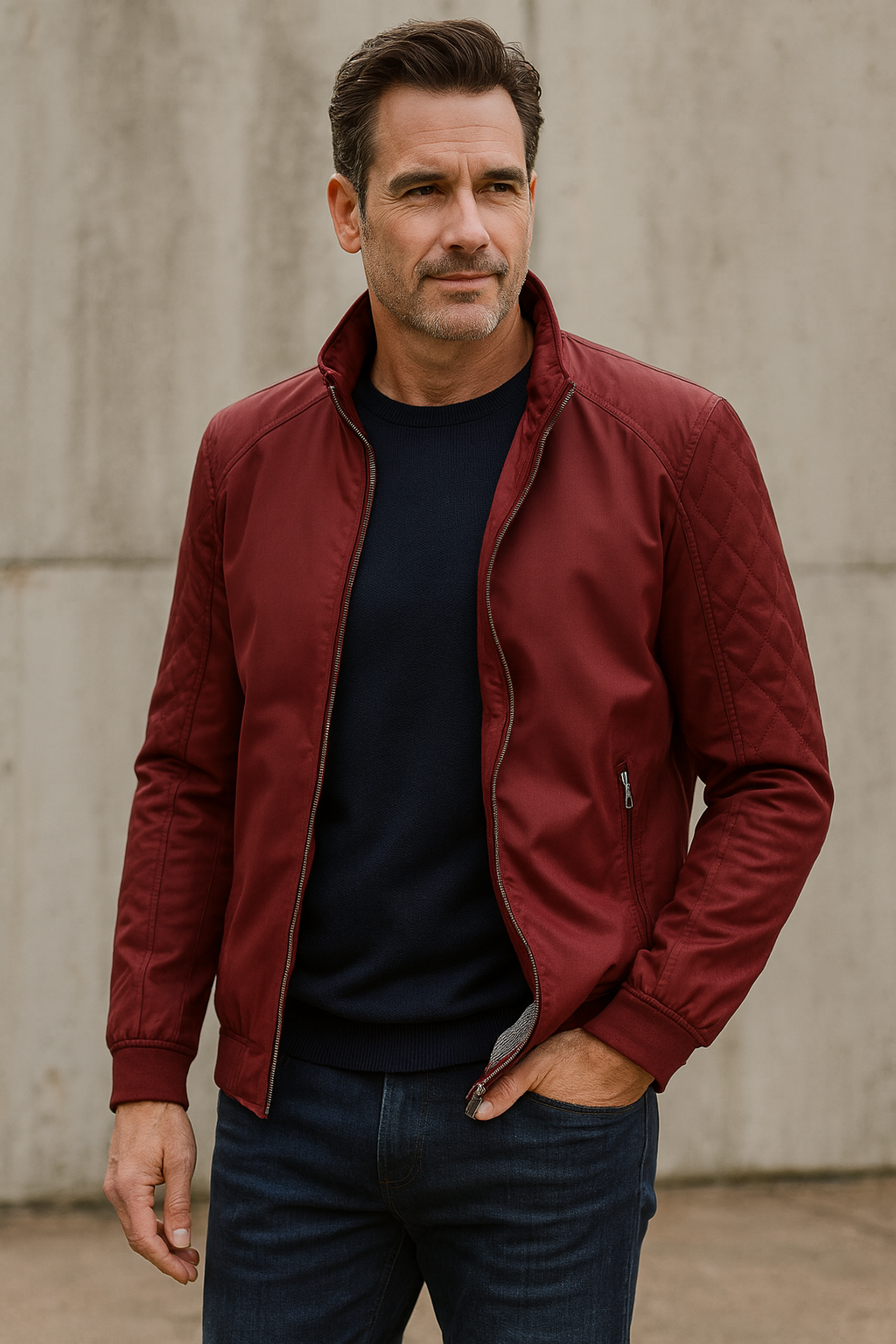 Men’s Quilted Sleeve Bomber Jacket – Stylish, Lightweight and Versatile