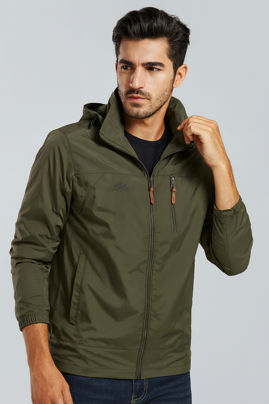 Men’s Outdoor Windbreaker Jacket – Lightweight & Water-Repellent