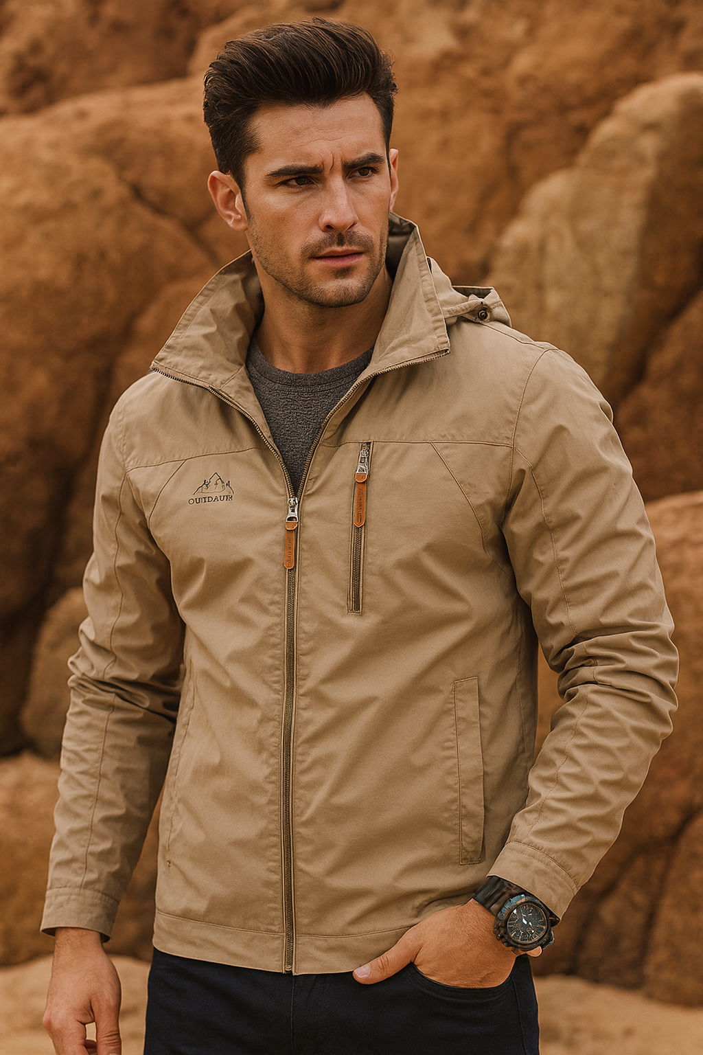 Men’s Outdoor Windbreaker Jacket – Lightweight & Water-Repellent