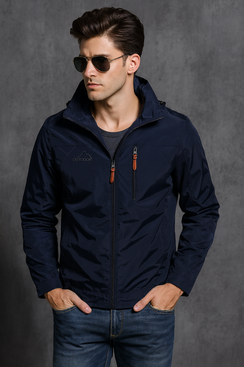 Men’s Outdoor Windbreaker Jacket – Lightweight & Water-Repellent