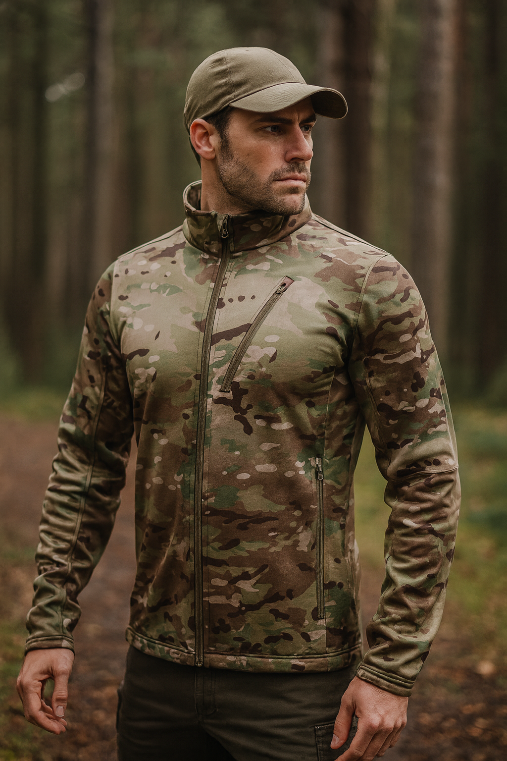 Men’s Tactical Softshell Jacket – Water-Resistant Windproof Outdoor Coat