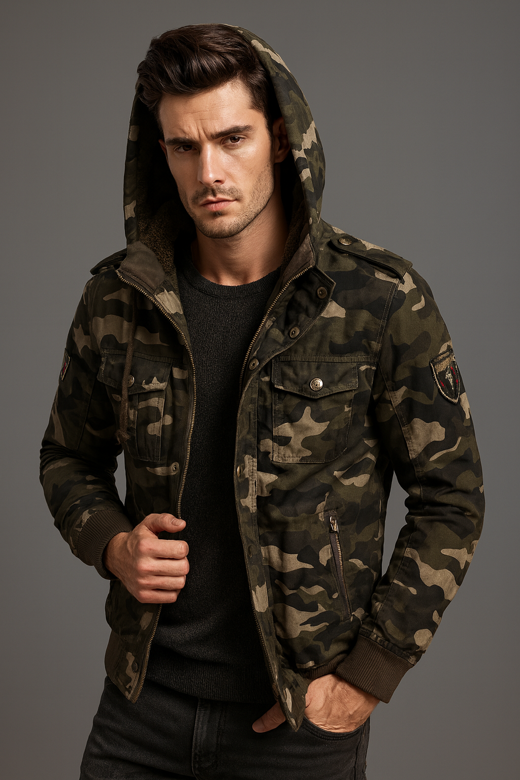 Urban Valor Camo Jacket - Lightweight Windbreaker Outdoor Coat