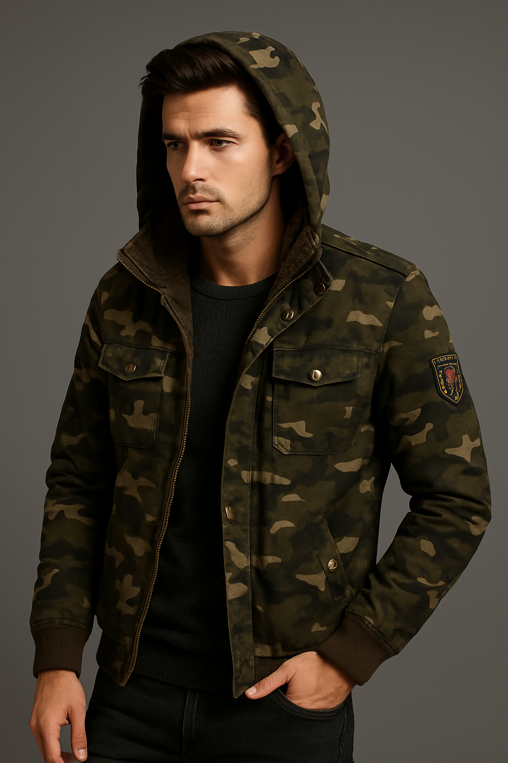 Urban Valor Camo Jacket - Lightweight Windbreaker Outdoor Coat