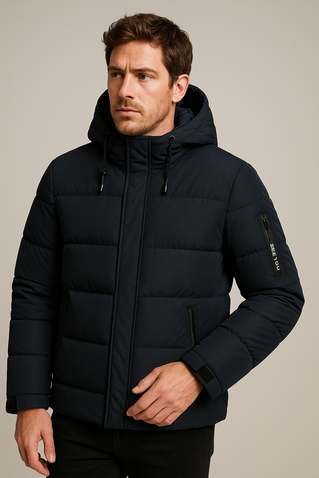 Premium Men's Puffer Jacket – Warm Quilted Winter Coat