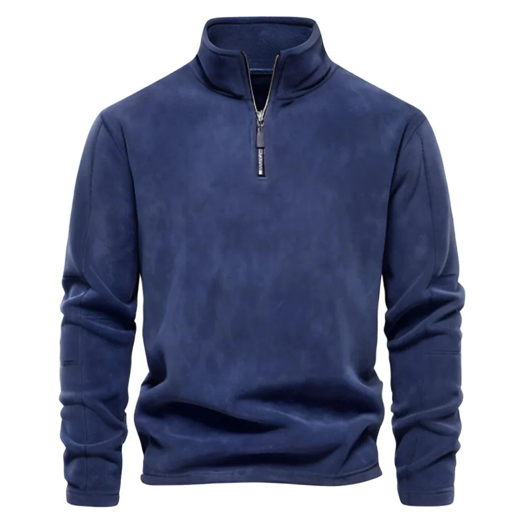 Men’s Thick Fleece Half-Zip Pullover – Warm Winter Jumper