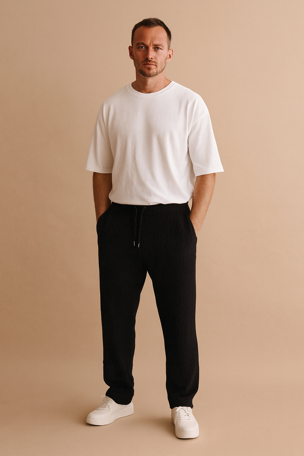 Relaxed Ribbed Trousers – Comfortable & Stylish Everyday Wear for Men
