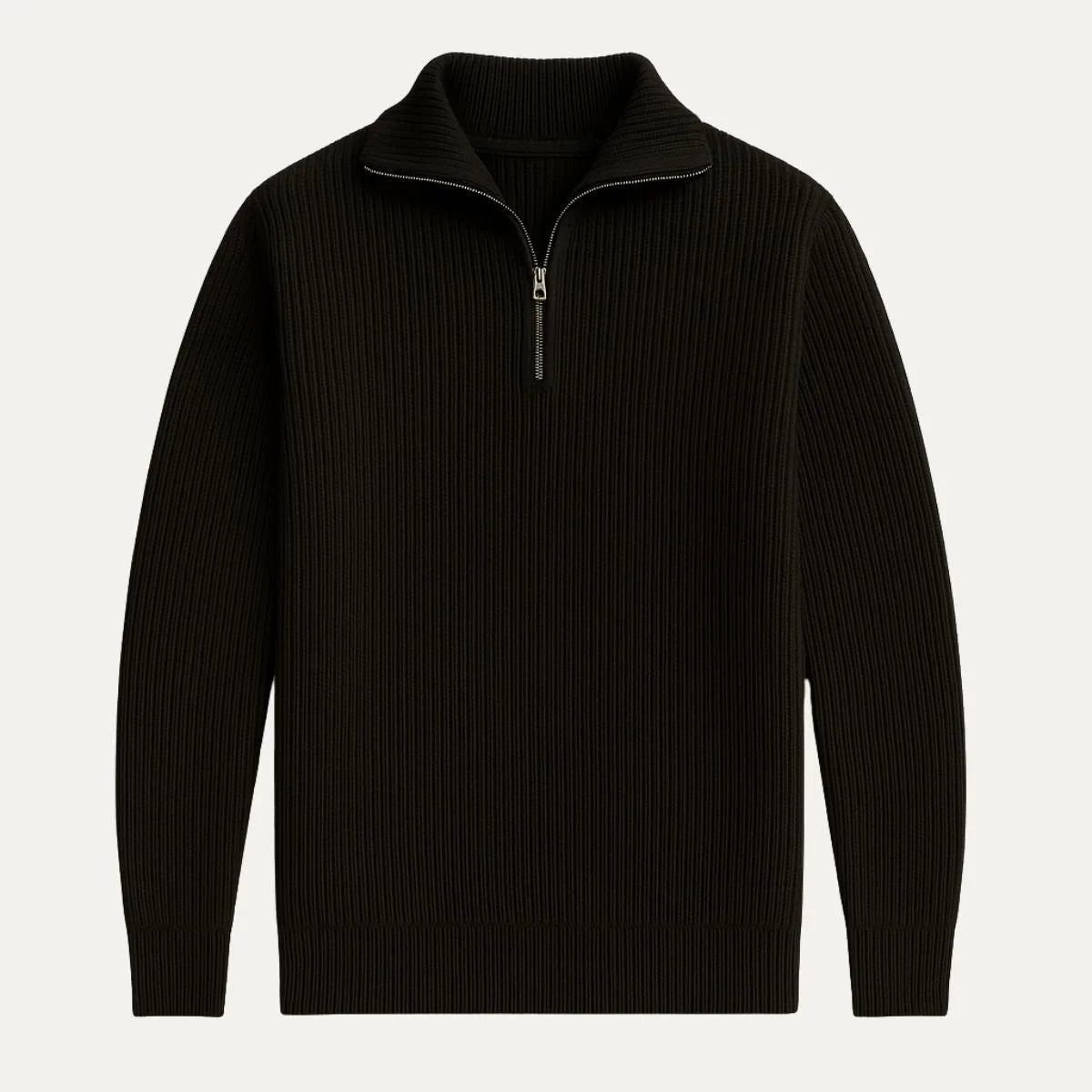 Men’s Merino Wool Quarter-Zip Jumper – Ribbed Knit, Tailored Fit