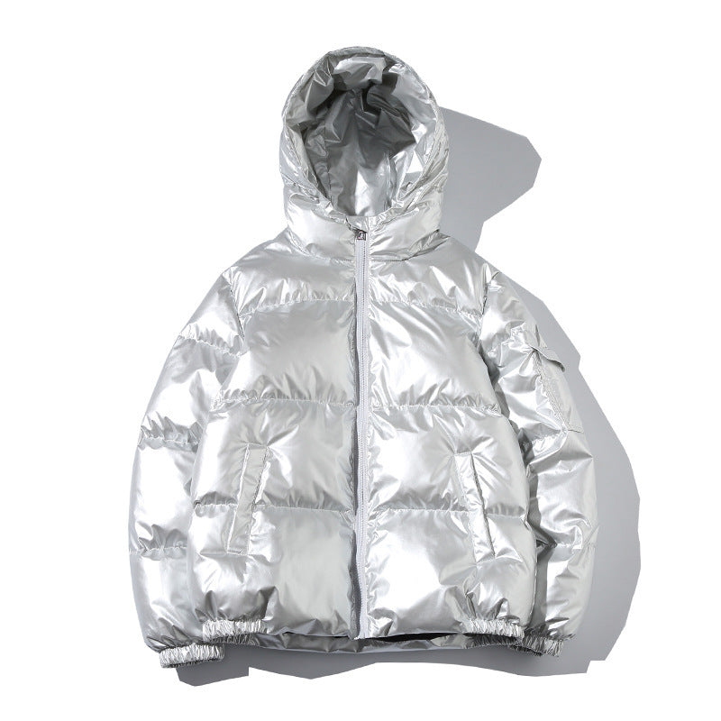 Luxe Gloss Puffer Jacket – Navy, Black, Silver & Gold