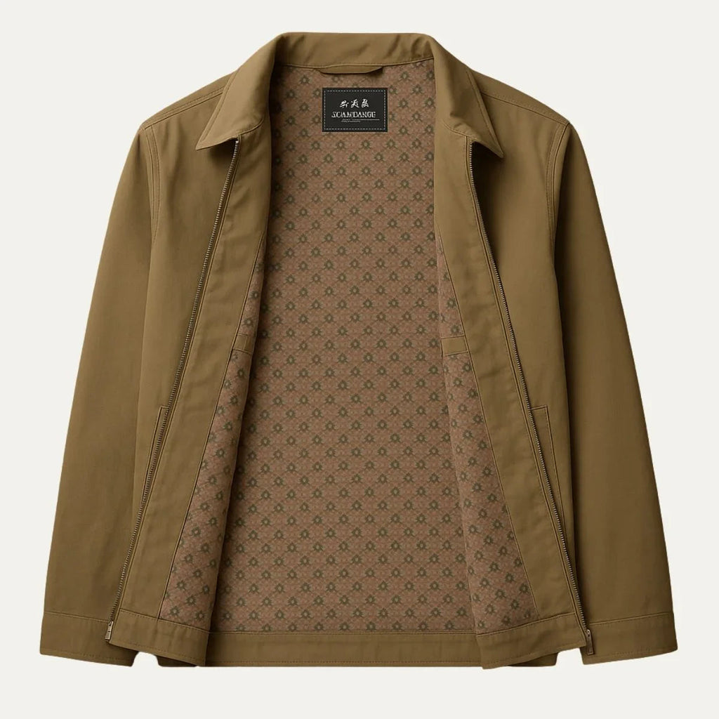 Men's Zip Front Harrington Jacket Cotton