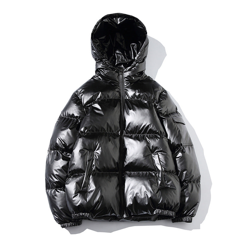 Luxe Gloss Puffer Jacket – Navy, Black, Silver & Gold