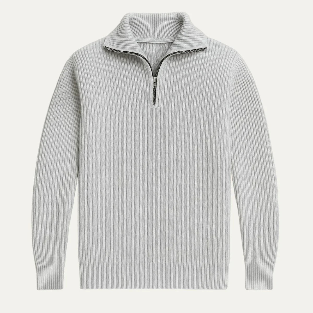 Men’s Merino Wool Quarter-Zip Jumper – Ribbed Knit, Tailored Fit