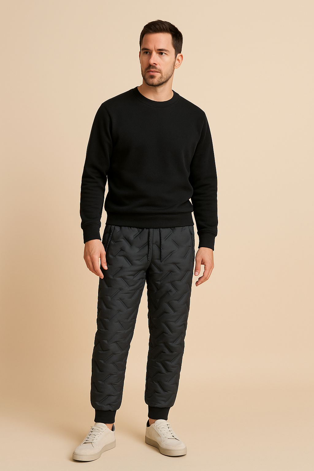 Men’s Insulated Performance Trousers – Warm Quilted Outdoor Pants with Zip Pockets
