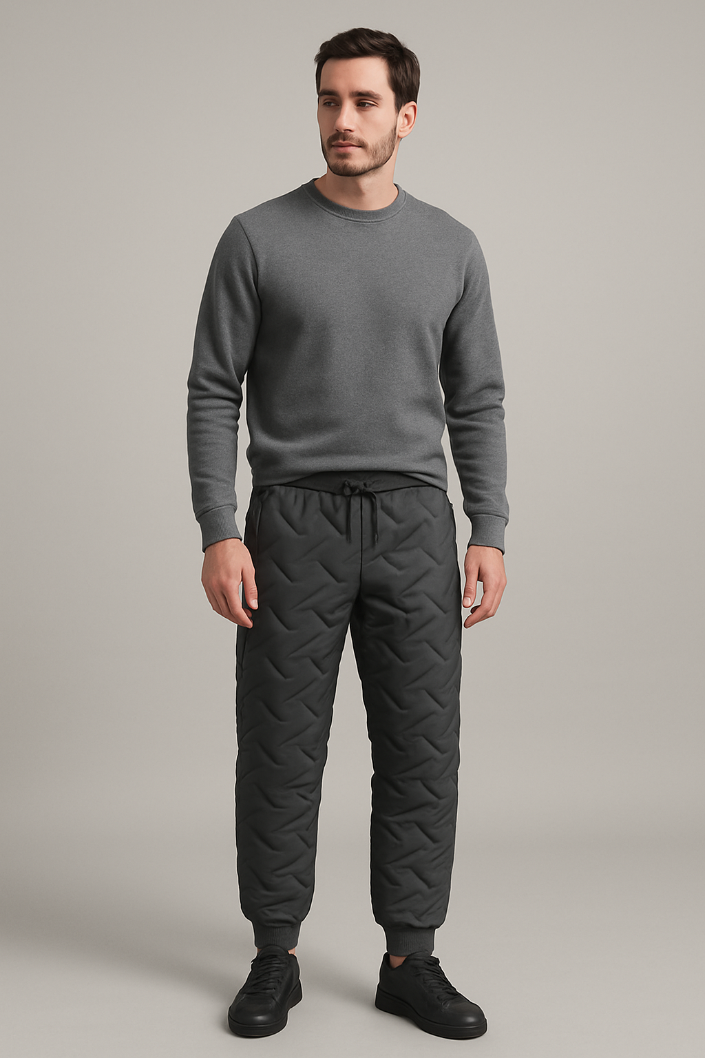 Men’s Insulated Performance Trousers – Warm Quilted Outdoor Pants with Zip Pockets