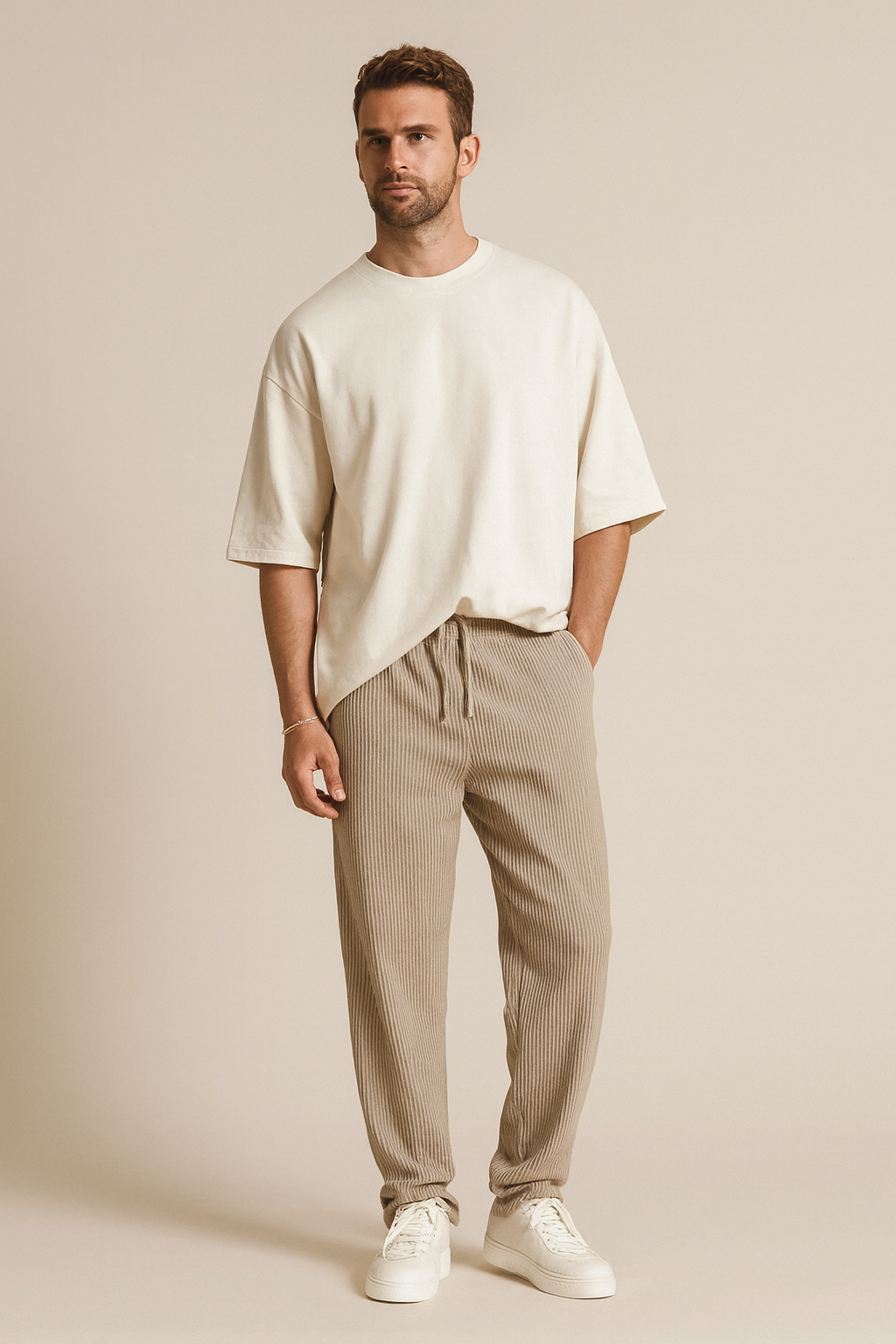 Relaxed Ribbed Trousers – Comfortable & Stylish Everyday Wear for Men