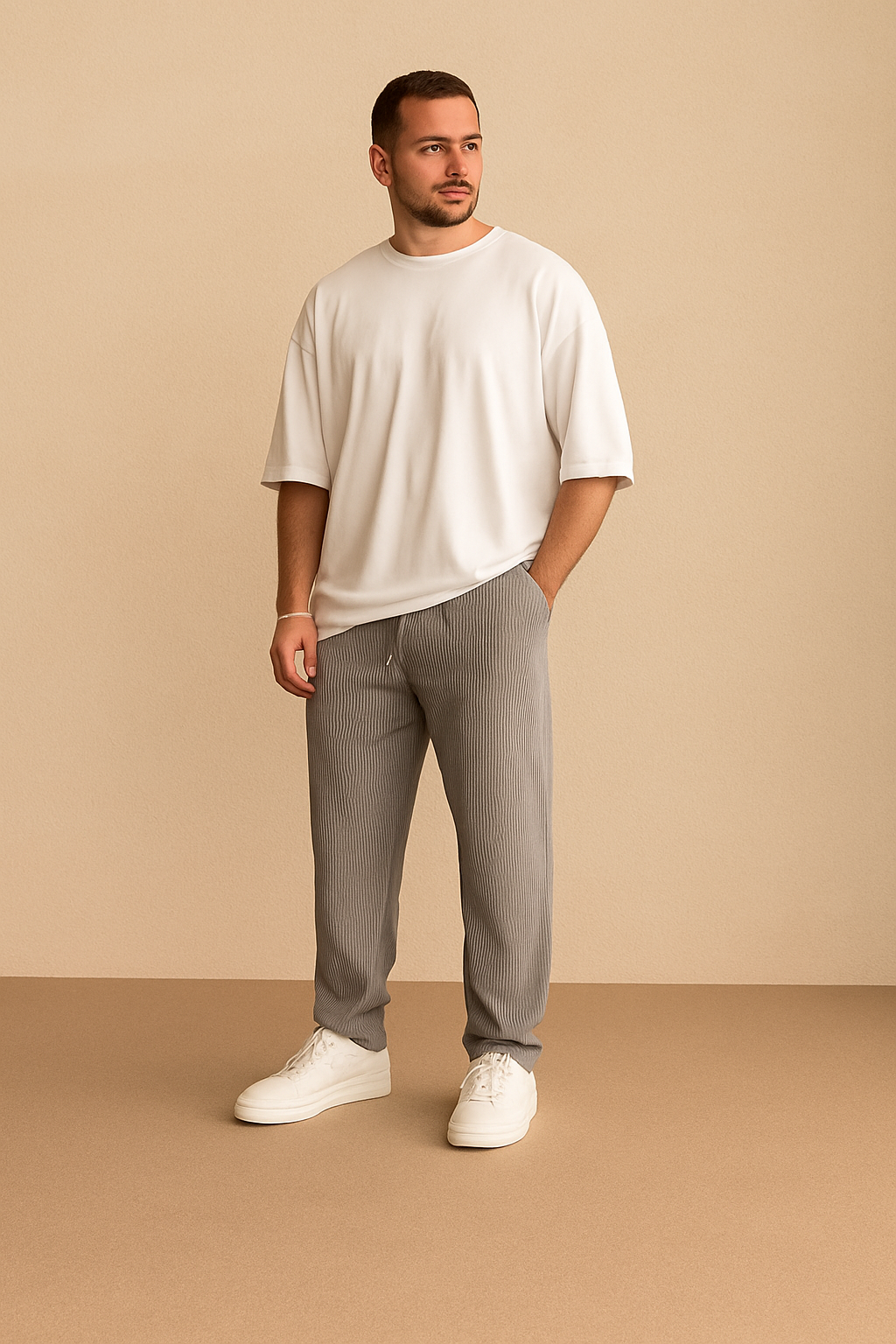 Relaxed Ribbed Trousers – Comfortable & Stylish Everyday Wear for Men