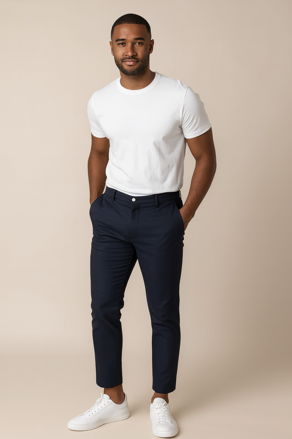 Men’s Slim-Fit Chinos – Tapered Leg Cotton Trousers in Casual Style