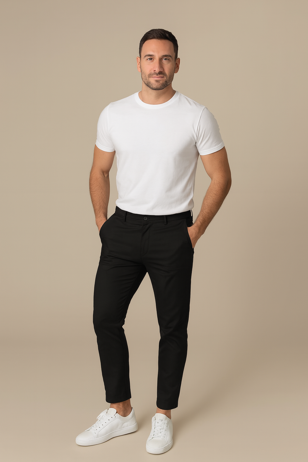 Men’s Slim-Fit Chinos – Tapered Leg Cotton Trousers in Casual Style