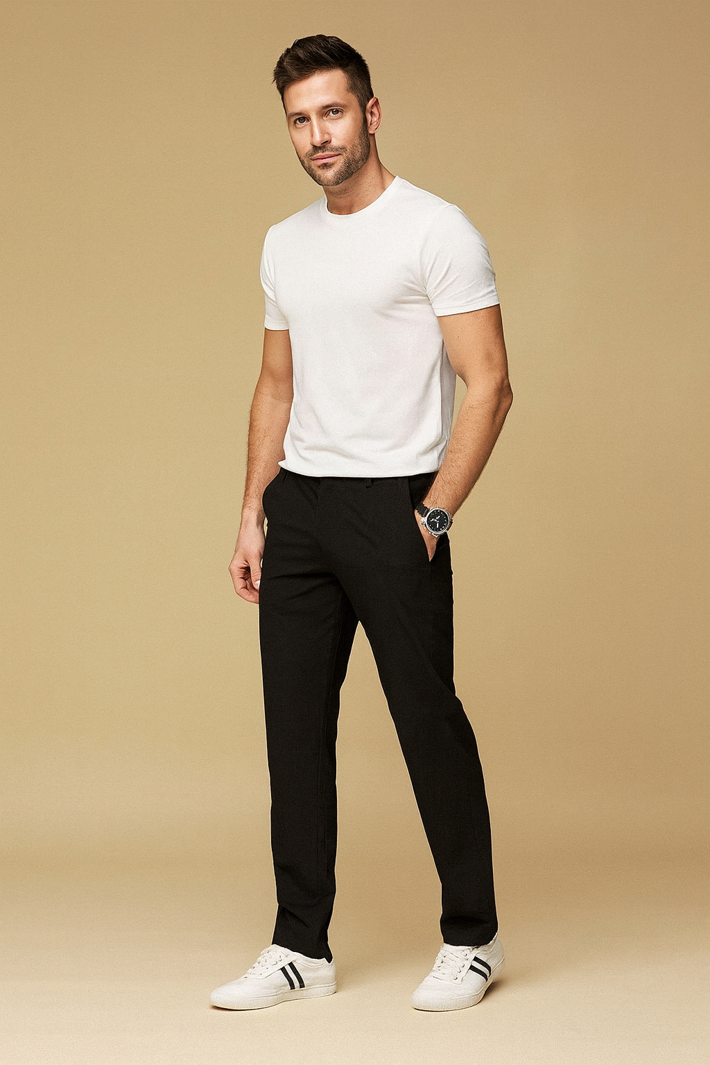 Men’s Straight-Leg Trousers – Breathable, Wrinkle-Free & Comfortable for Spring and Summer