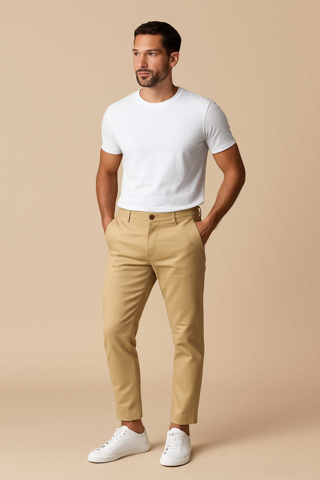 Men’s Slim-Fit Chinos – Tapered Leg Cotton Trousers in Casual Style