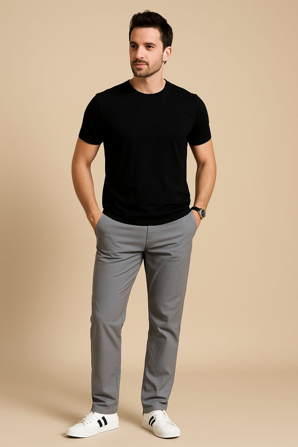 Men’s Straight-Leg Trousers – Breathable, Wrinkle-Free & Comfortable for Spring and Summer