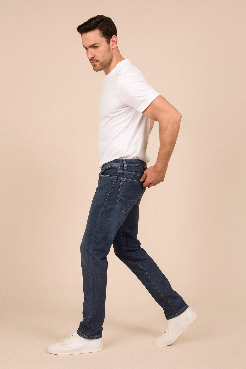 Men’s Stretch Denim Jeans – Regular Fit Lightweight Comfortable Trousers