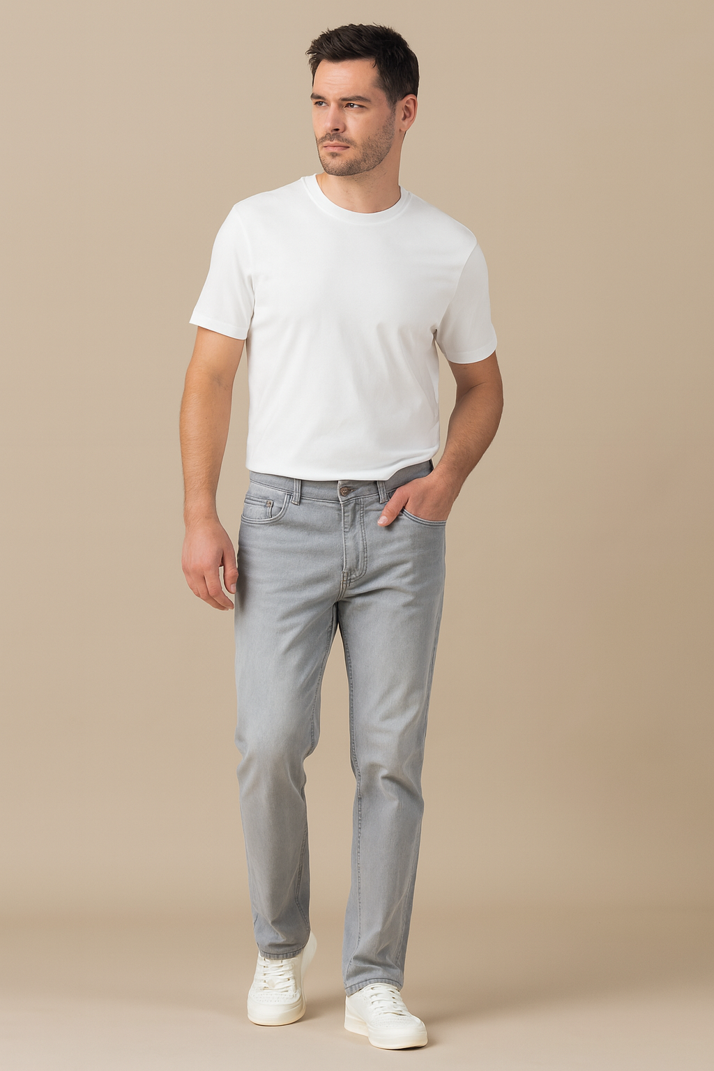Men’s Stretch Denim Jeans – Regular Fit Lightweight Comfortable Trousers