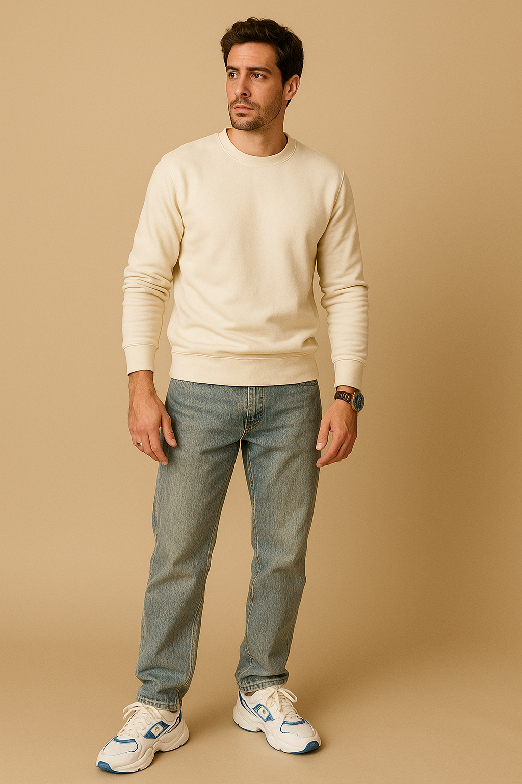 Men’s Dark Blue Straight-Fit Jeans – Classic Comfortable Denim