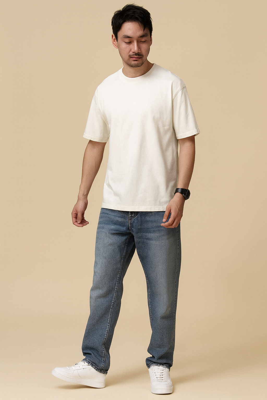 Men’s Tokyo Wide-Leg Jeans – Vintage Wash Relaxed Streetwear Denim