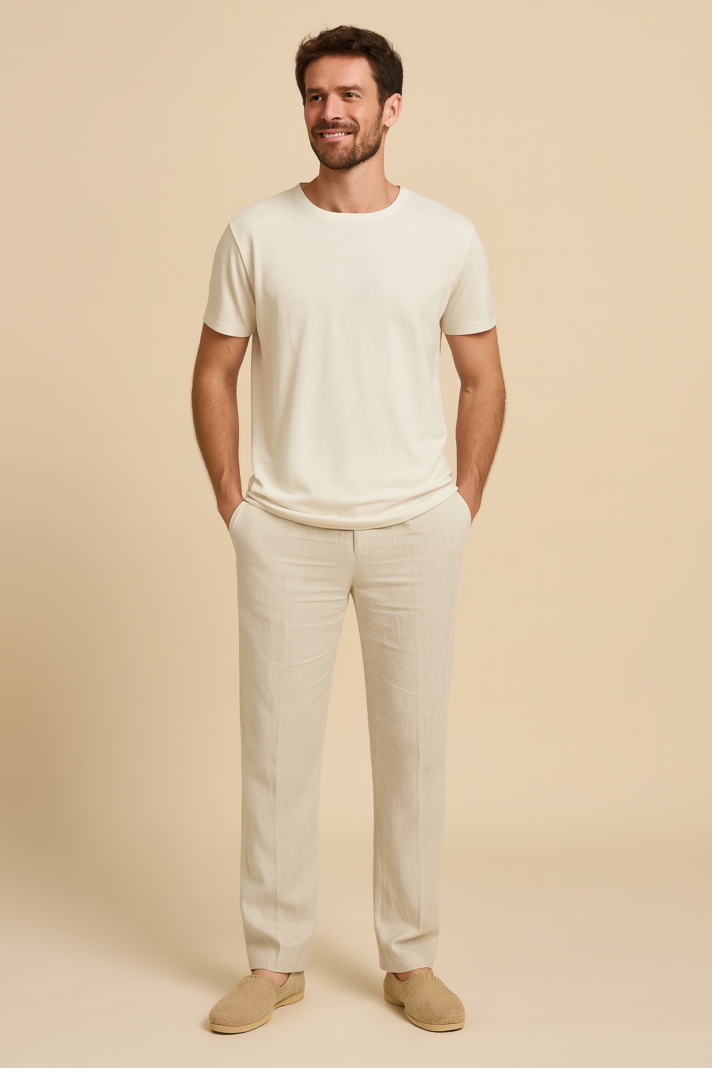 Men’s Classic Linen Trousers – Straight Fit, Breathable & Timeless Style