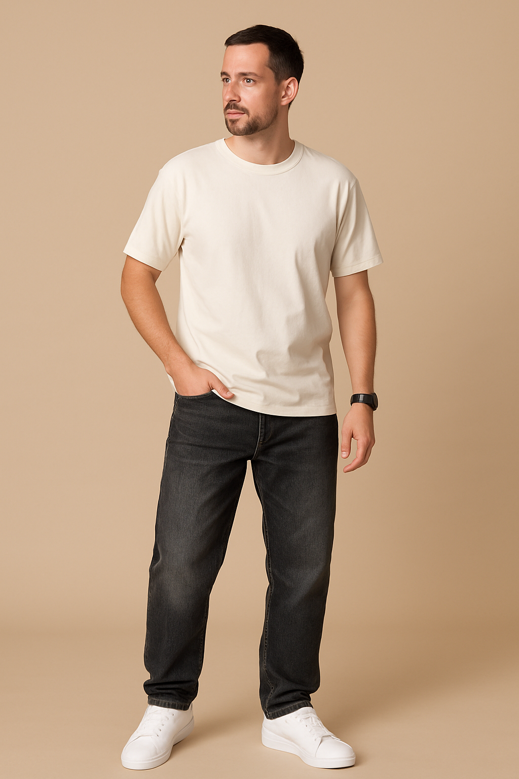 Men’s Tokyo Wide-Leg Jeans – Vintage Wash Relaxed Streetwear Denim