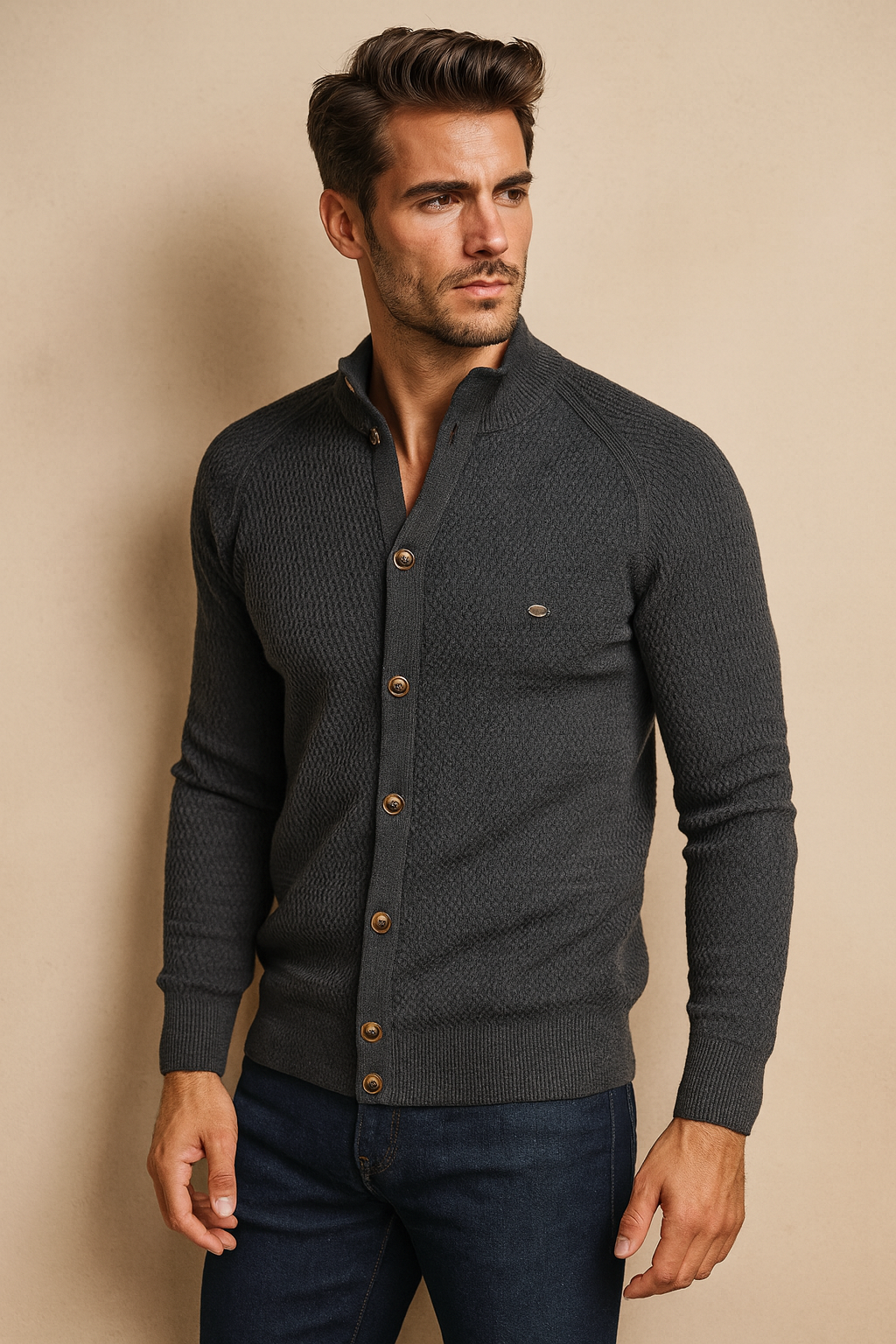 Men's Cashmere Cardigan 100% Pure Wool