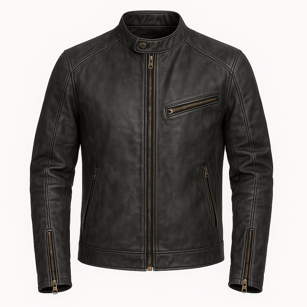 Men's Weatherproof Leather Jacket Genuine Black Leather