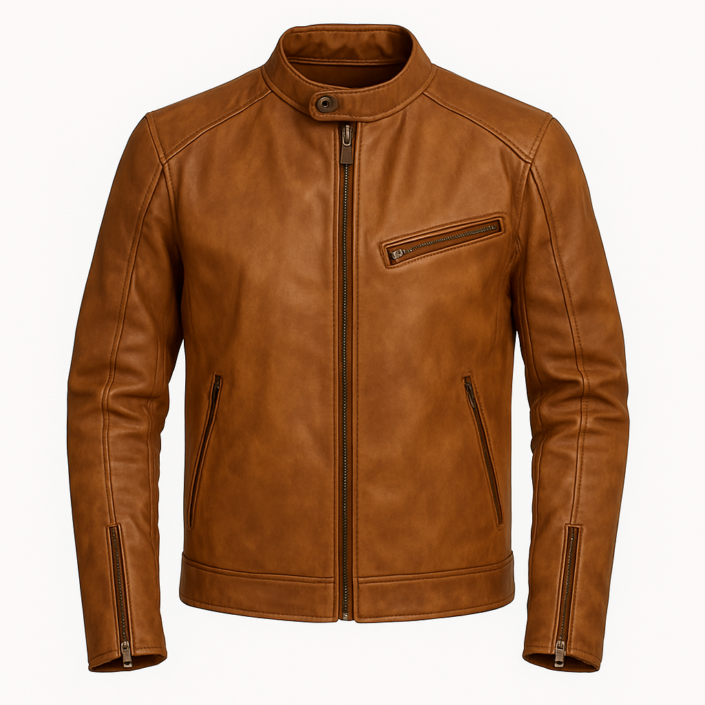 Men's Weatherproof Leather Jacket Genuine Black Leather