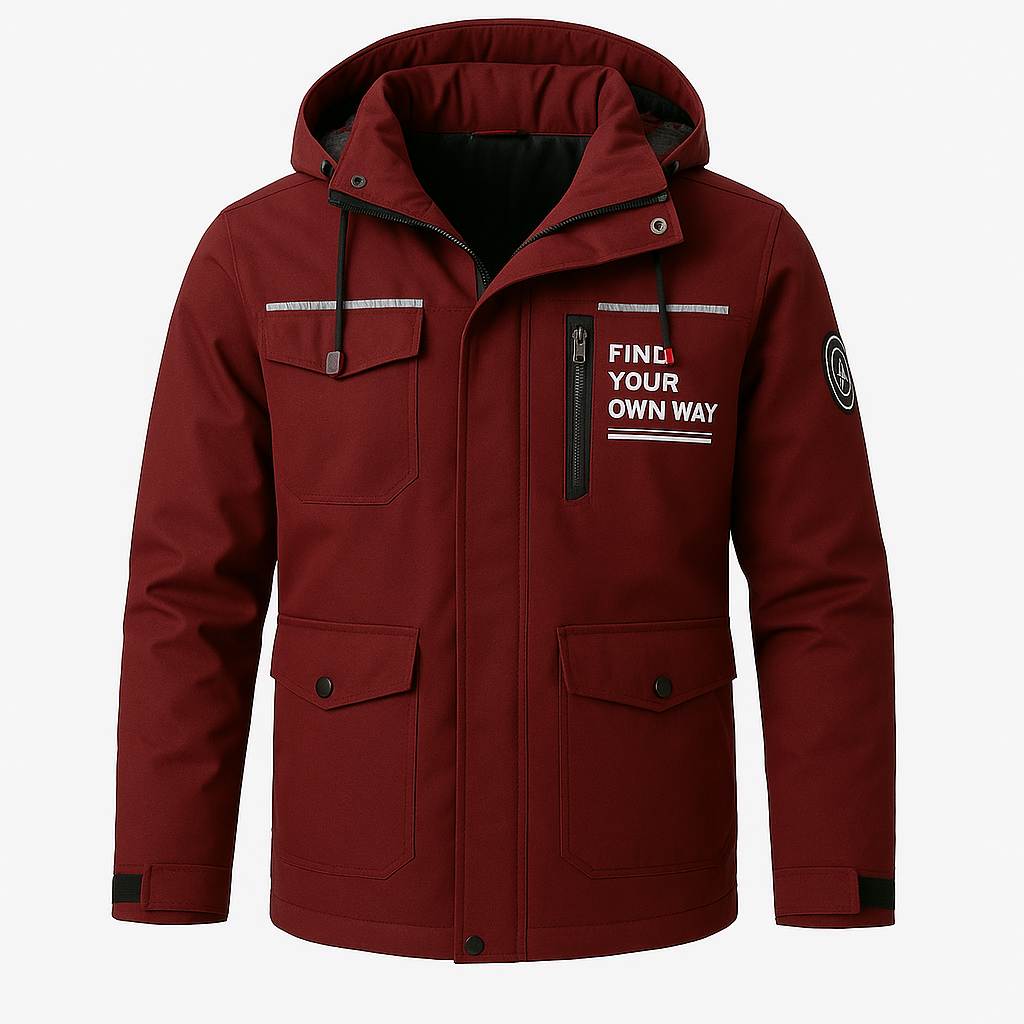 Men’s Water-Resistant Utility Jacket with Hood