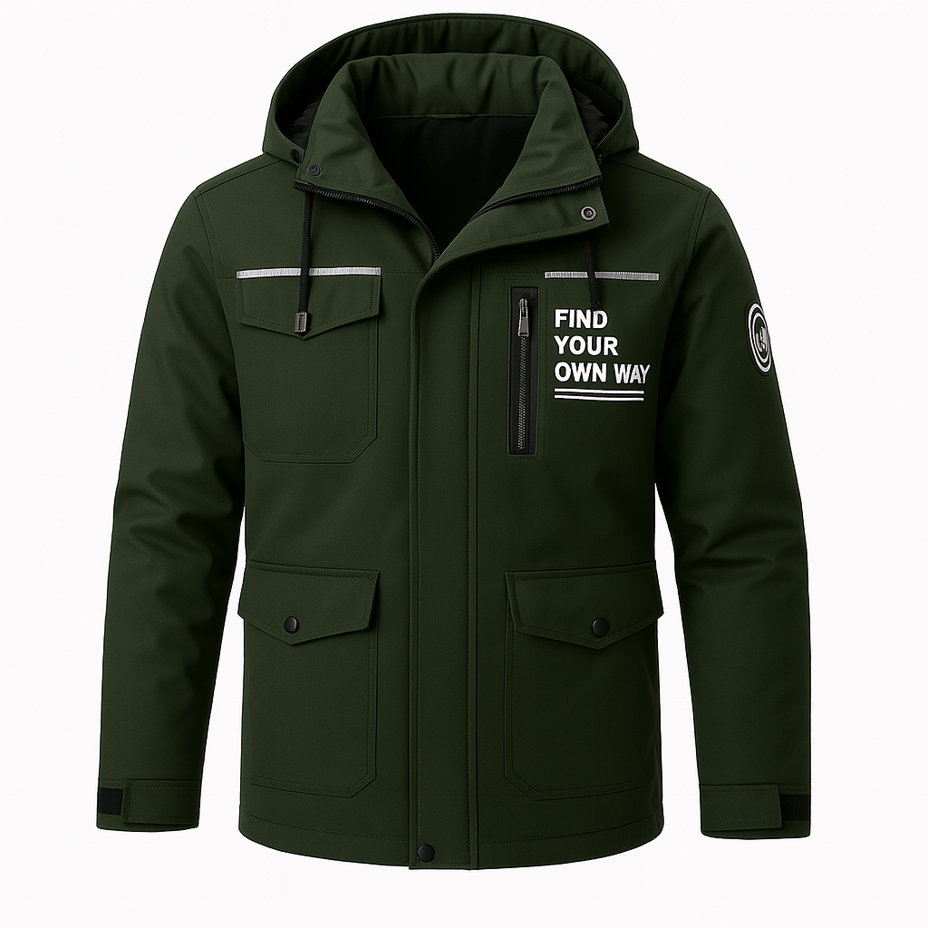Men’s Water-Resistant Utility Jacket with Hood