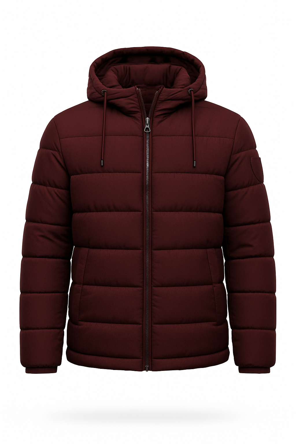 Men’s Insulated Padded Coat – Hooded Puffer, Mid-Thigh Length