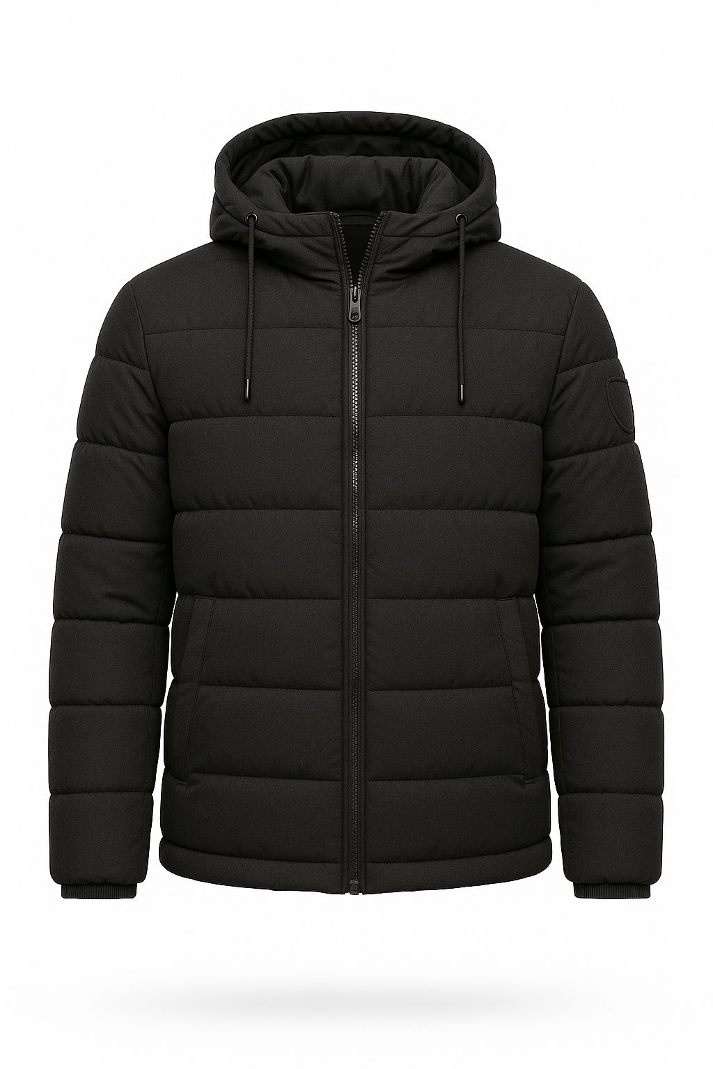 Men’s Insulated Padded Coat – Hooded Puffer, Mid-Thigh Length