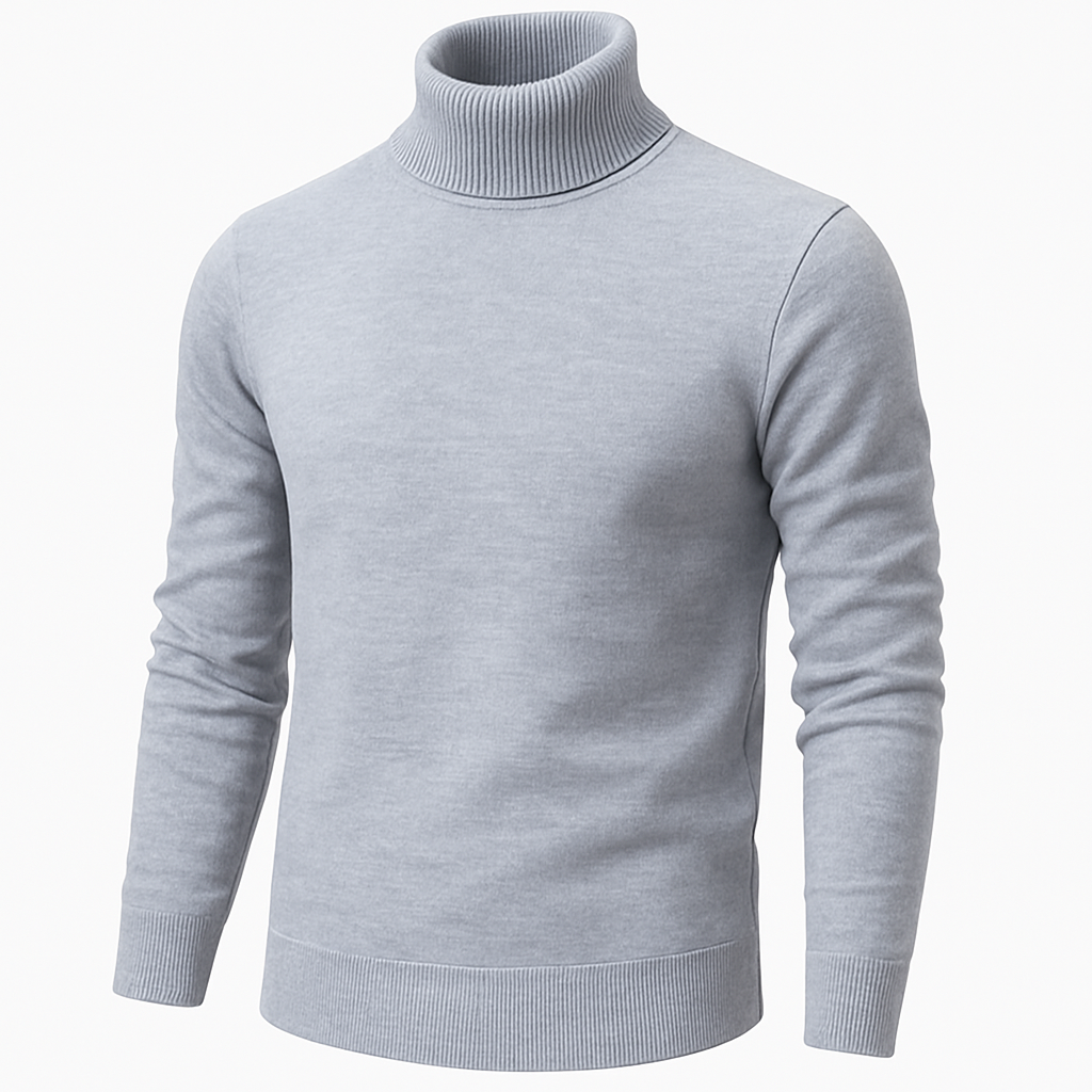 Men’s Turtleneck Jumper – Slim Fit Knit Sweater – Elegant & Warm Winter Pullover