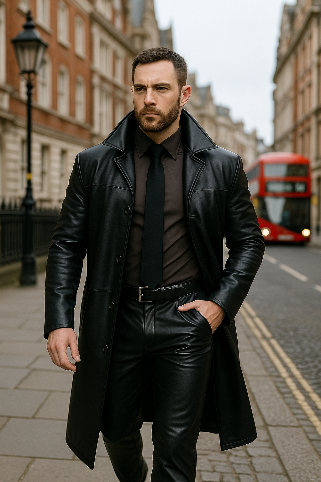 Men’s Long Coat – Full-Length Overcoat – Elegant Warm Winter Outerwear