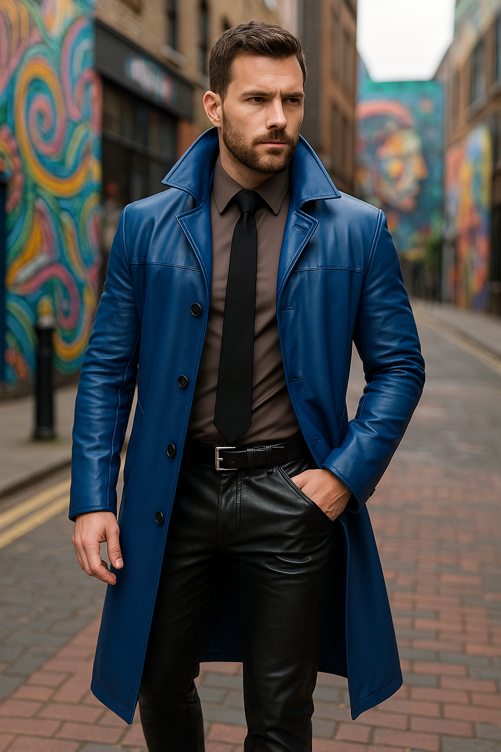 Men’s Long Coat – Full-Length Overcoat – Elegant Warm Winter Outerwear