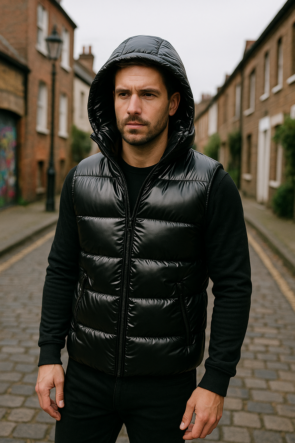 Men’s Puffer Vest – Reflective Quilted Bodywarmer – Lightweight Winter Gilet