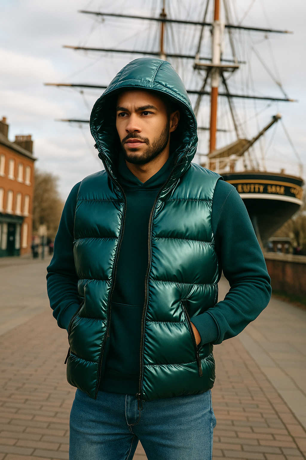 Men’s Puffer Vest – Reflective Quilted Bodywarmer – Lightweight Winter Gilet