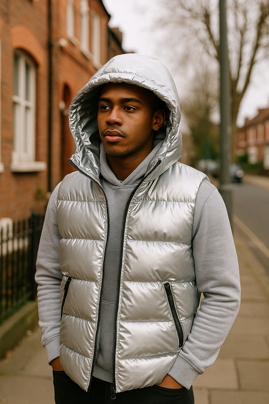 Men’s Puffer Vest – Reflective Quilted Bodywarmer – Lightweight Winter Gilet