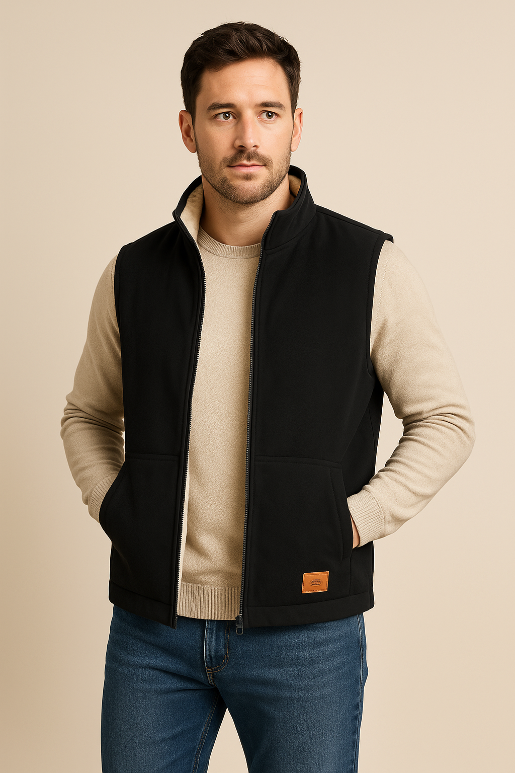Men’s Fleece Lined Bodywarmer – Sleeveless Winter Gilet – Warm & Lightweight