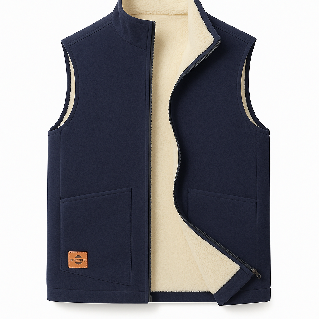 Men’s Fleece Lined Bodywarmer – Sleeveless Winter Gilet – Warm & Lightweight